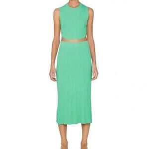 REMAIN Bassy Knit Top (EU 38 / US 6) & Charlie Knit Skirt (EU 36 / US 4) Green